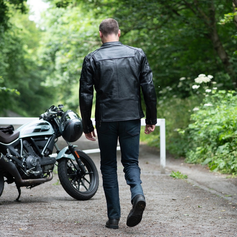 Geacă moto din piele Oxford Route 73 2.0 neagră