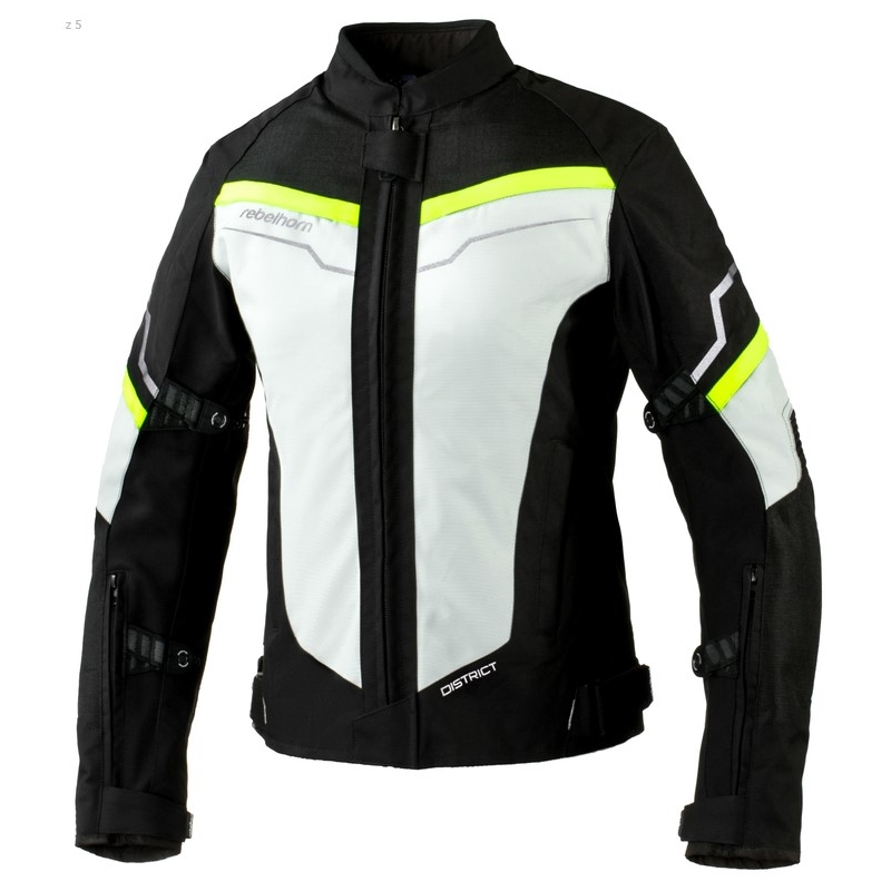 Jachetă moto pentru femei Rebelhorn District gri-negru-galben-fluo výprodej lichidare