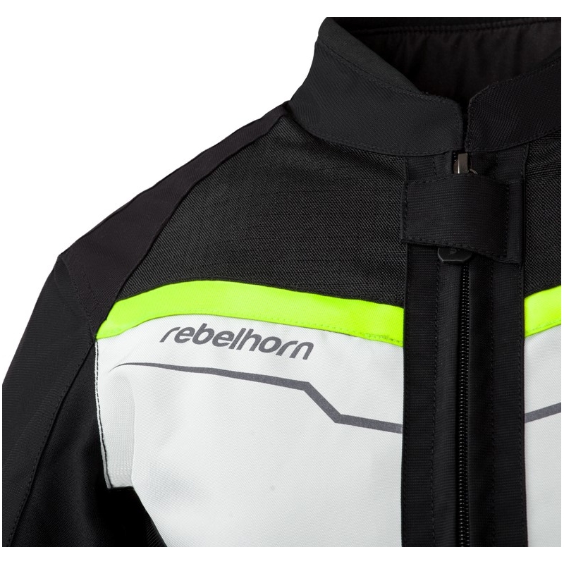 Jachetă moto pentru femei Rebelhorn District gri-negru-galben-fluo výprodej lichidare