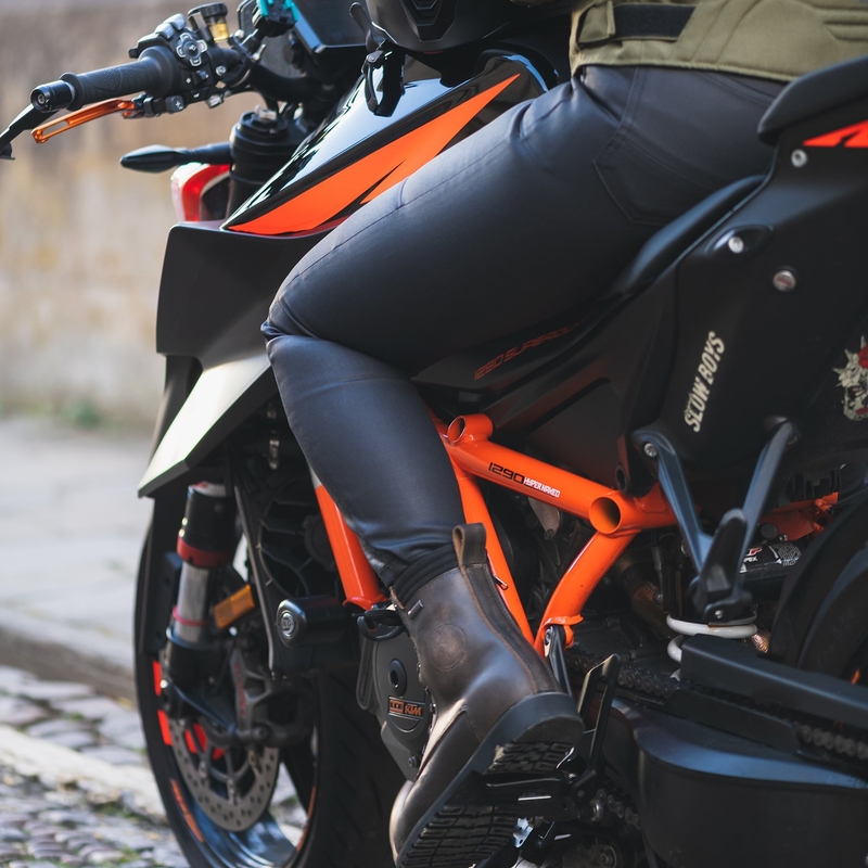 Blugi pentru motociclete de damă Oxford Original Approved Waxed Jeggins AA Black