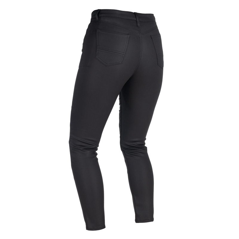 Blugi de motocicletă tăiați pentru femei, Jeggins cu ceară AA, aprobați original Oxford, negri