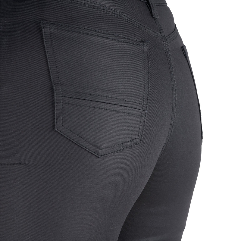 Blugi de motocicletă tăiați pentru femei, Jeggins cu ceară AA, aprobați original Oxford, negri