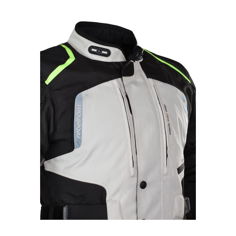Jachetă moto Rebelhorn Hiker II negru-gri-fluo galben lichidare