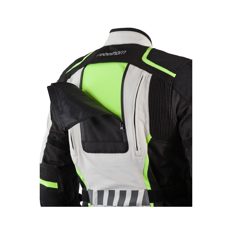 Jachetă moto Rebelhorn Hiker II negru-gri-fluo galben lichidare