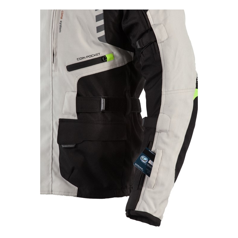 Jachetă moto Rebelhorn Hiker II negru-gri-fluo galben lichidare