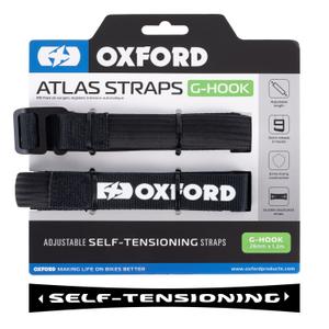 Curele pentru bagaje Oxford Atlas G-Hook 2 buc negru 26mm x 1,2 m
