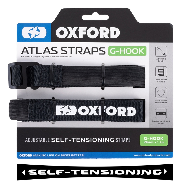 Curele pentru bagaje Oxford Atlas G-Hook 2 buc negru 26mm x 1,2 m