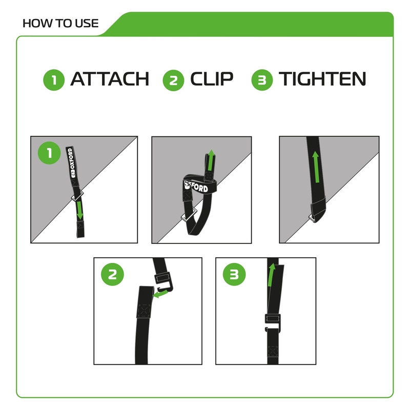 Curele pentru bagaje Oxford Atlas G-Hook 2 buc negru 17 mm x 2 m