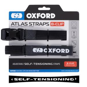 Curele pentru bagaje Oxford Atlas B-Clip 2 buc gri 26 mm x 1,2 m