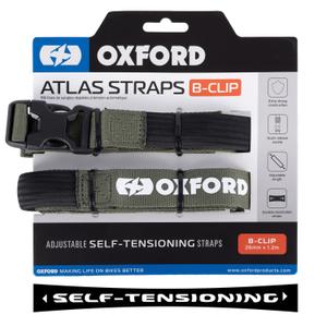 Curele pentru bagaje Oxford Atlas B-Clip 2 buc verde 26 mm x 1,2 m