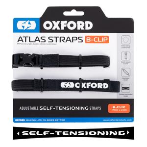 Curele pentru bagaje Oxford Atlas B-Clip 2 buc negru 17 mm x 2 m