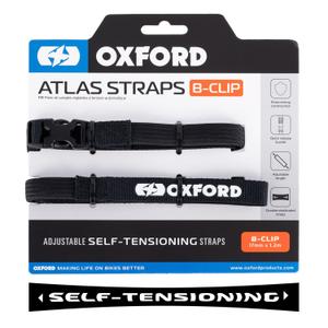 Curele pentru bagaje Oxford Atlas B-Clip 2 buc negru 17 mm x 1,2 m