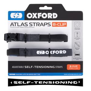 Curele pentru bagaje Oxford Atlas B-Clip 2 buc gri 17 mm x 1,2 m