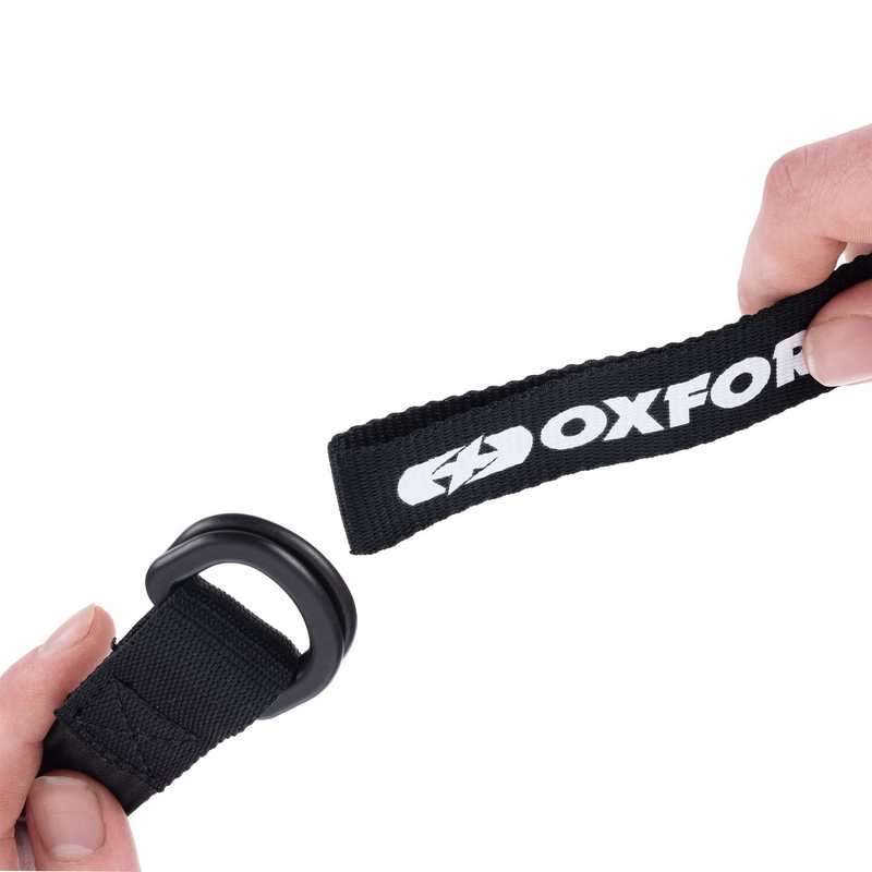 Curele pentru bagaje Oxford Atlas D-Ring 2 buc negru 26 mm x 1,2 m
