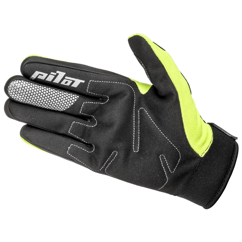 Manusi motocross copii Pilot Pioneer galben fluo-negru-rosu