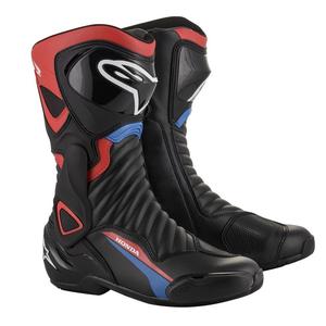 Cizme moto Alpinestars S-MX 6 Honda colectie negru-rosu-albastru-alb