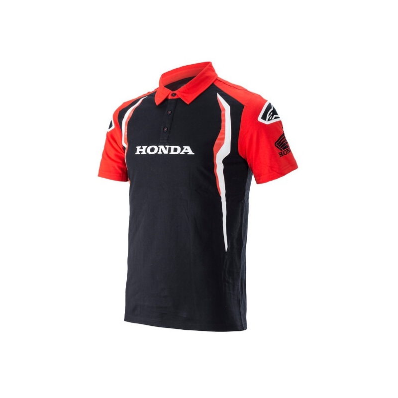 Tricou polo Alpinestars Honda roșu-negru