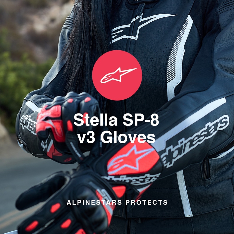 Mănuși de motocicletă Alpinestars SP-8 pentru femei Negru-Negru