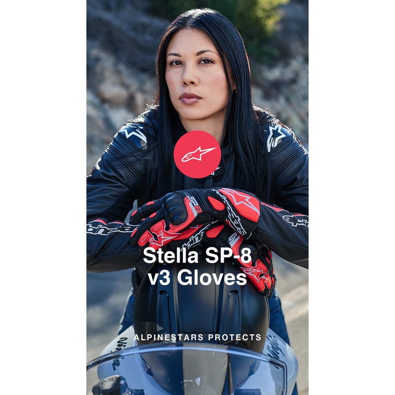 Mănuși de motocicletă Alpinestars SP-8 pentru femei Negru-Negru