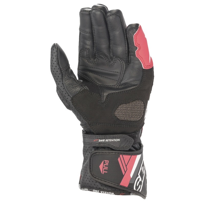Mănuși moto damă Alpinestars SP-8 negru-alb-roz
