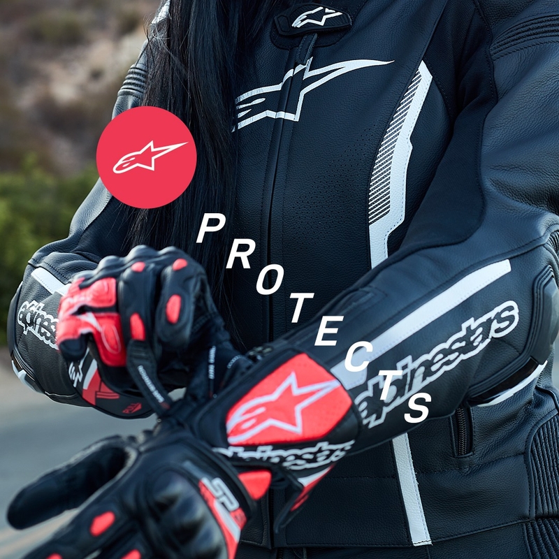 Mănuși moto damă Alpinestars SP-8 negru-alb-roz