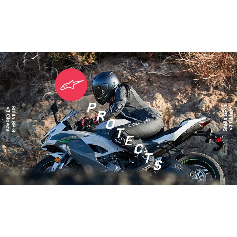 Mănuși moto damă Alpinestars SP-8 negru-alb-roz