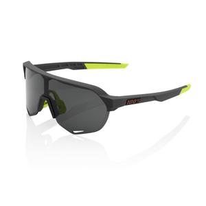 Ochelari de soare 100% - USA S2 negru-galben fluo cu sticla afumata