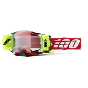 Ochelari de motocross 100% - SUA Armega Forecast Red (sticlă transparentă)