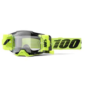 Ochelari de motocross 100% - SUA Armega Forecast verde fluo (sticlă transparentă)