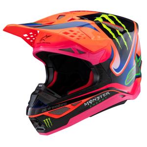 Casca Motocross Alpinestars Supertech S-M10 Edition HAIDEN DEEGAN Portocaliu Fluo-Mov-Roz-Verde 2025