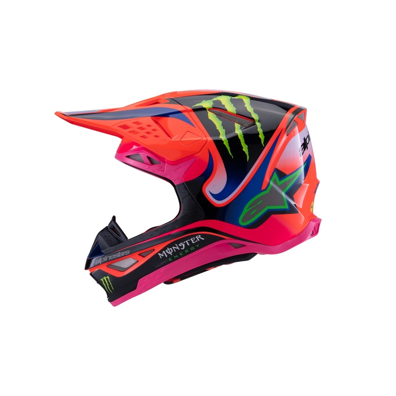 Casca de motocross Alpinestars Supertech S-M10 HAIDEN DEEGAN editie portocaliu fluo-violet-roz-verde