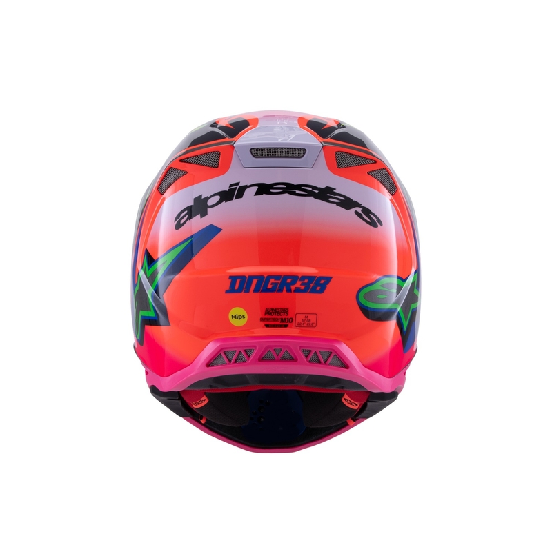Casca de motocross Alpinestars Supertech S-M10 HAIDEN DEEGAN editie portocaliu fluo-violet-roz-verde