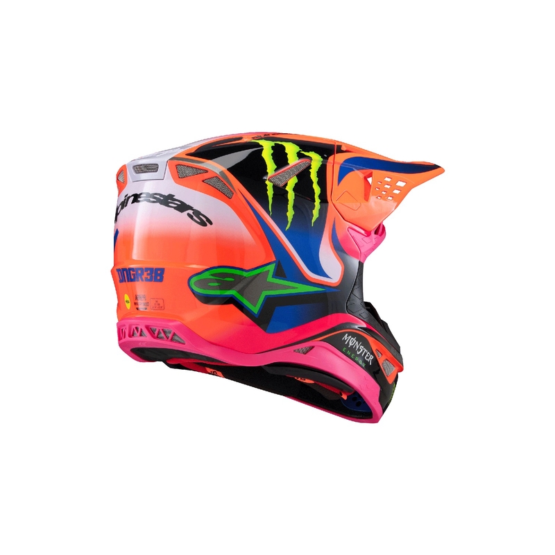 Casca de motocross Alpinestars Supertech S-M10 HAIDEN DEEGAN editie portocaliu fluo-violet-roz-verde