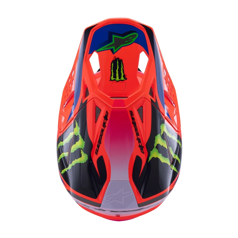 Casca de motocross Alpinestars Supertech S-M10 HAIDEN DEEGAN editie portocaliu fluo-violet-roz-verde