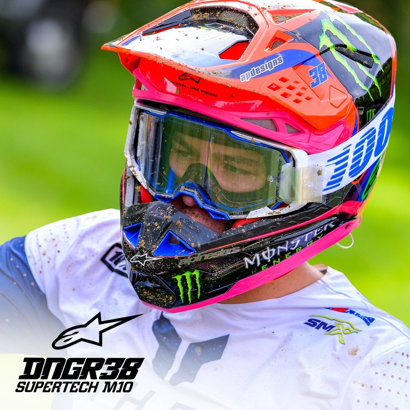 Casca de motocross Alpinestars Supertech S-M10 HAIDEN DEEGAN editie portocaliu fluo-violet-roz-verde