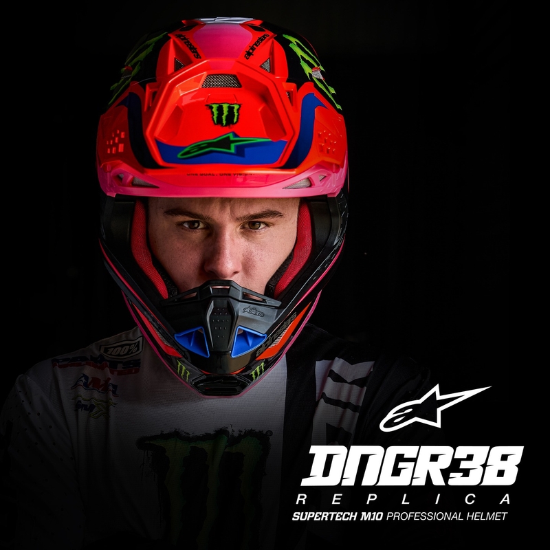 Casca de motocross Alpinestars Supertech S-M10 HAIDEN DEEGAN editie portocaliu fluo-violet-roz-verde