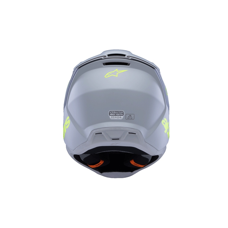 Cască motocross Alpinestars S-M3 RADIUM pentru copii, gri mat-galben fluo-negru