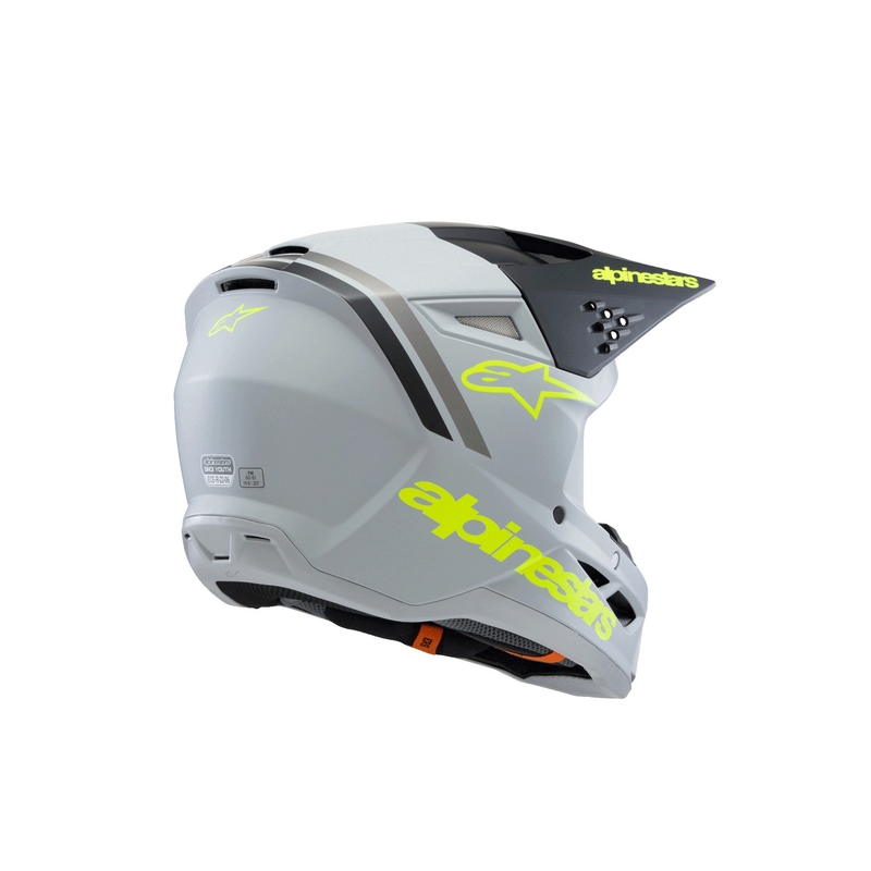 Cască motocross Alpinestars S-M3 RADIUM pentru copii, gri mat-galben fluo-negru