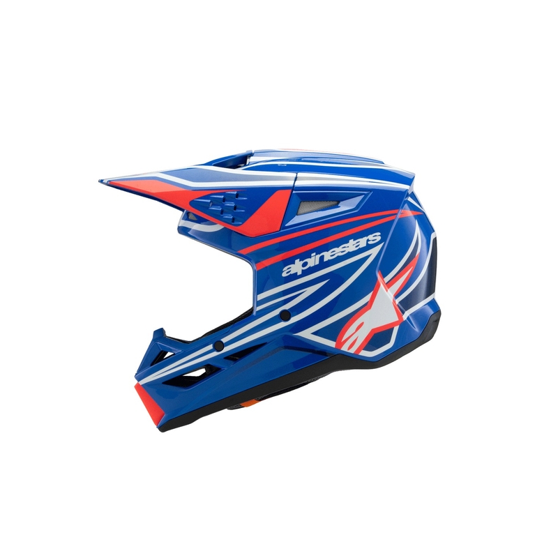Cască motocross Alpinestars S-M3 WURX pentru copii, albastru-roșu-alb-negru