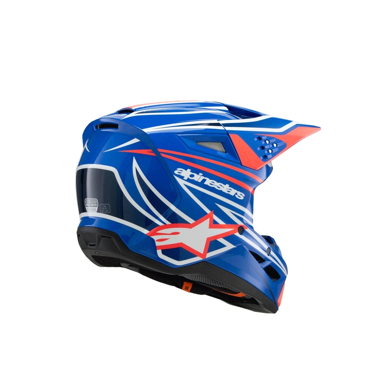 Cască motocross Alpinestars S-M3 WURX pentru copii, albastru-roșu-alb-negru