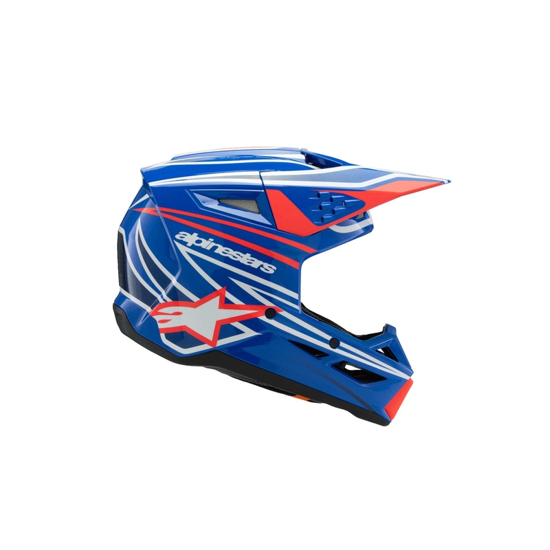 Cască motocross Alpinestars S-M3 WURX pentru copii, albastru-roșu-alb-negru