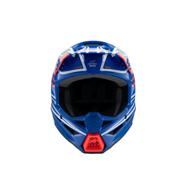 Cască motocross Alpinestars S-M3 WURX pentru copii, albastru-roșu-alb-negru