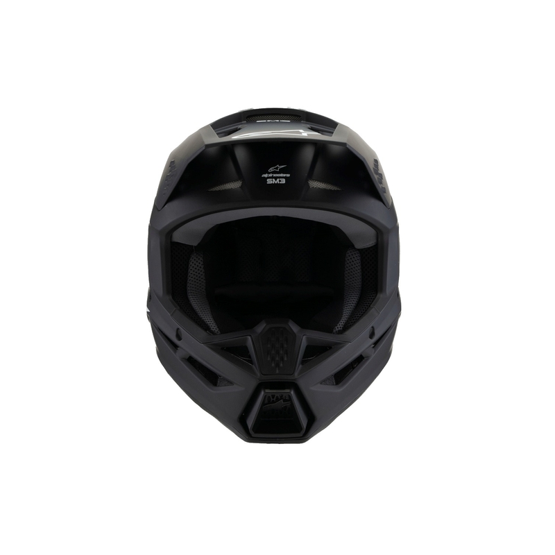 Cască motocross Alpinestars S-M3 Solid pentru copii, neagră mată