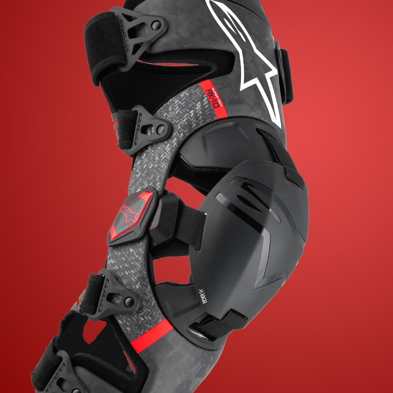 Genunchiere Alpinestars Supertech RK-10 Plasma negru-rosu