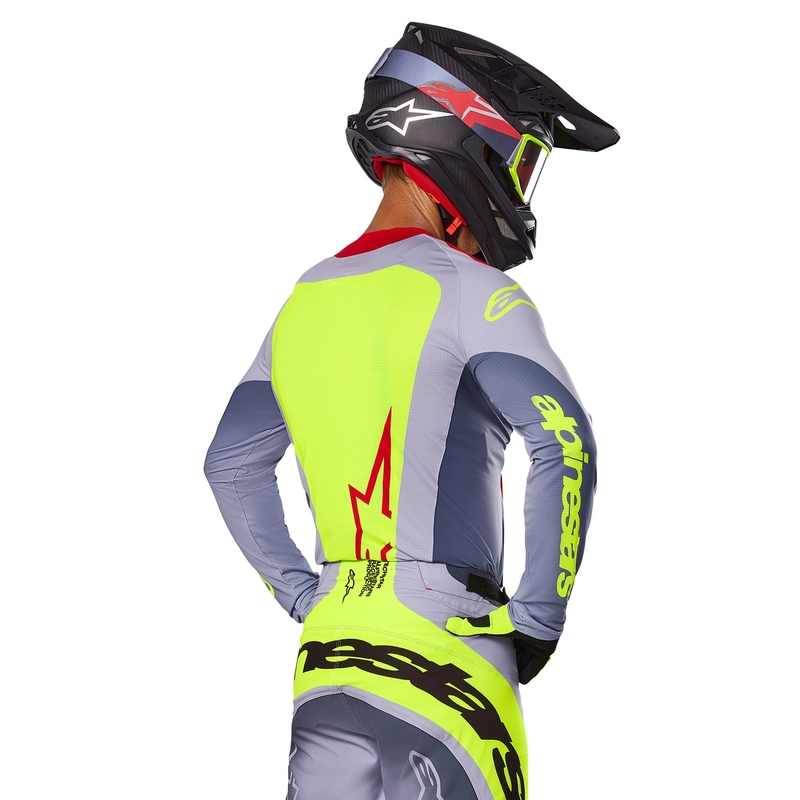 Tricou motocross Alpinestars Techstar Melt roșu-gri