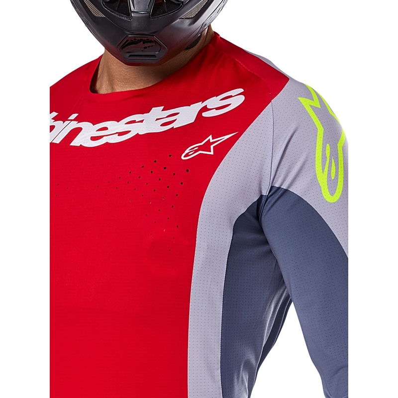 Tricou motocross Alpinestars Techstar Melt roșu-gri