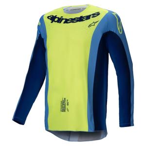 Tricou motocross Alpinestars Techstar Melt galben-albastru fluo