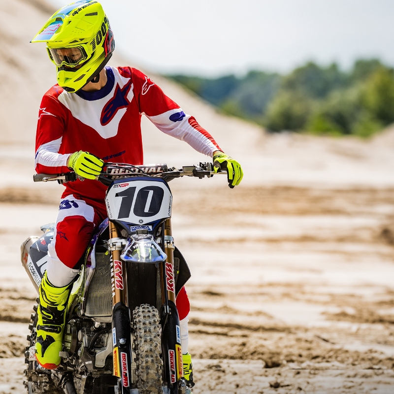 Tricou motocross Alpinestars Racer Veil roșu-alb