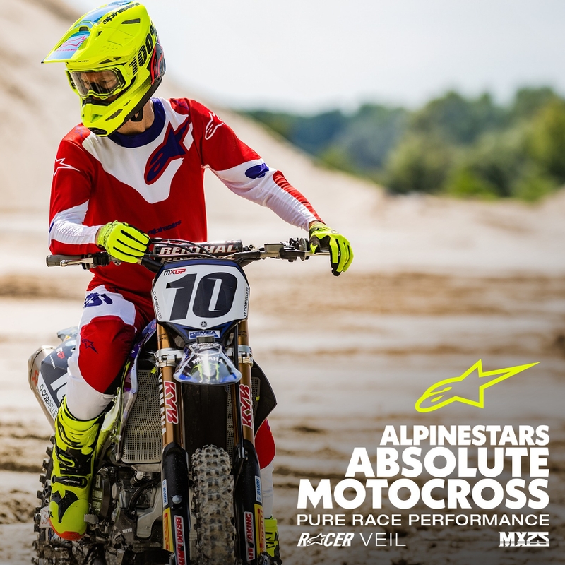 Tricou motocross Alpinestars Racer Veil roșu-alb