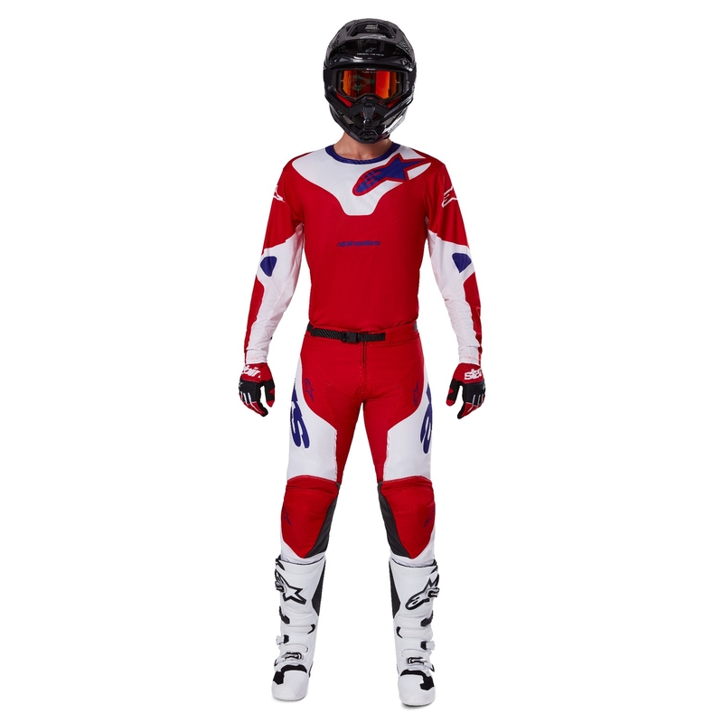 Tricou motocross Alpinestars Racer Veil roșu-alb